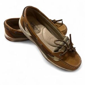 Sperry Brown and Tan Leather Deck Moccasins